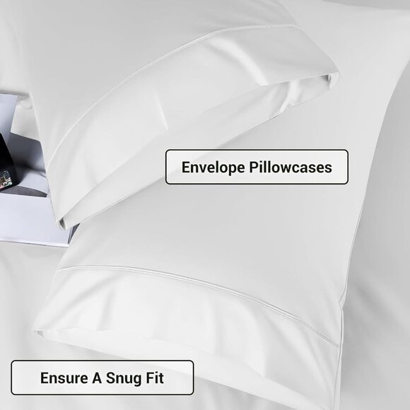 Queen Sz Sheet Set 4 Pc Fitted and Flat sheets 2 Pillowcases X004702LMP - Picture 6 of 8